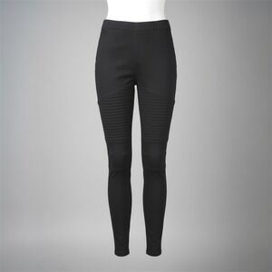 Oober Swank Pants S Moto Biker Edgy Stack Faux Leather Pull On Stretch Legging